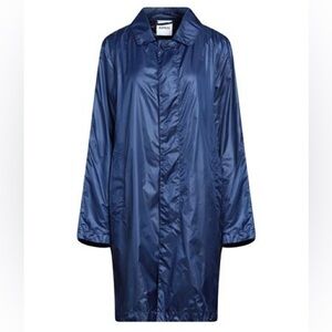 ASPESI Womens overcoat trench coat metallic blue coat